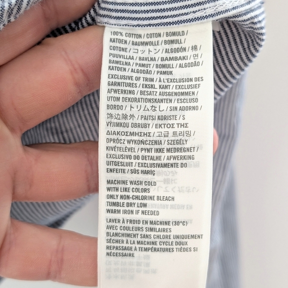 Hollister Men's Blue And White Stripes Hooded Shacket ~ Size Small - Picture 9 of 10